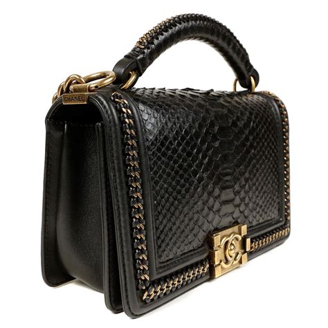 chanel python black|Chanel boy python.